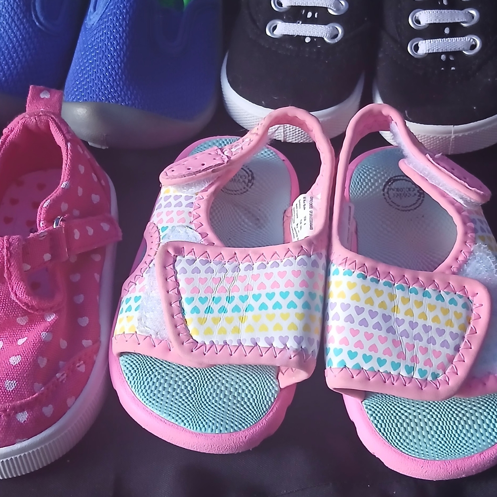 Pink Heart Pattern Kids Sandals